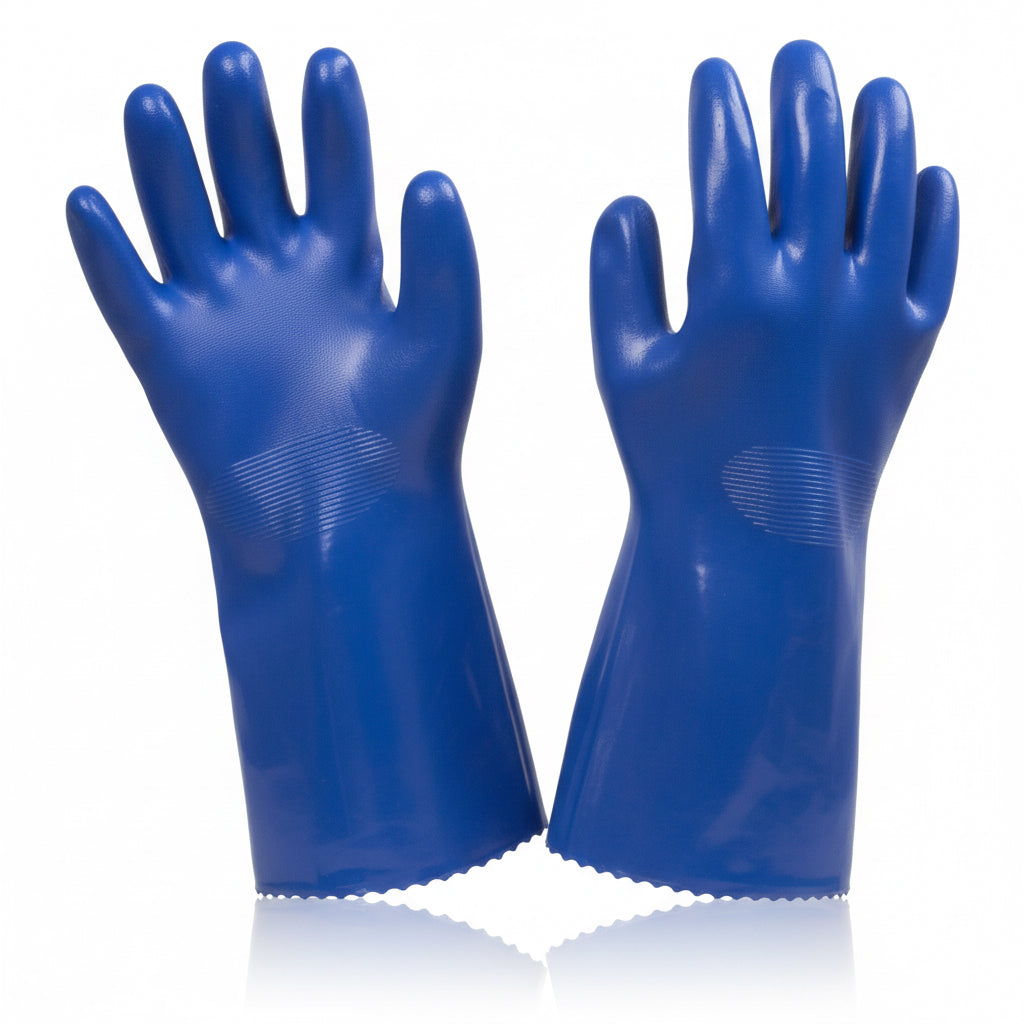 Heavy-duty PVC gauntlet gloves