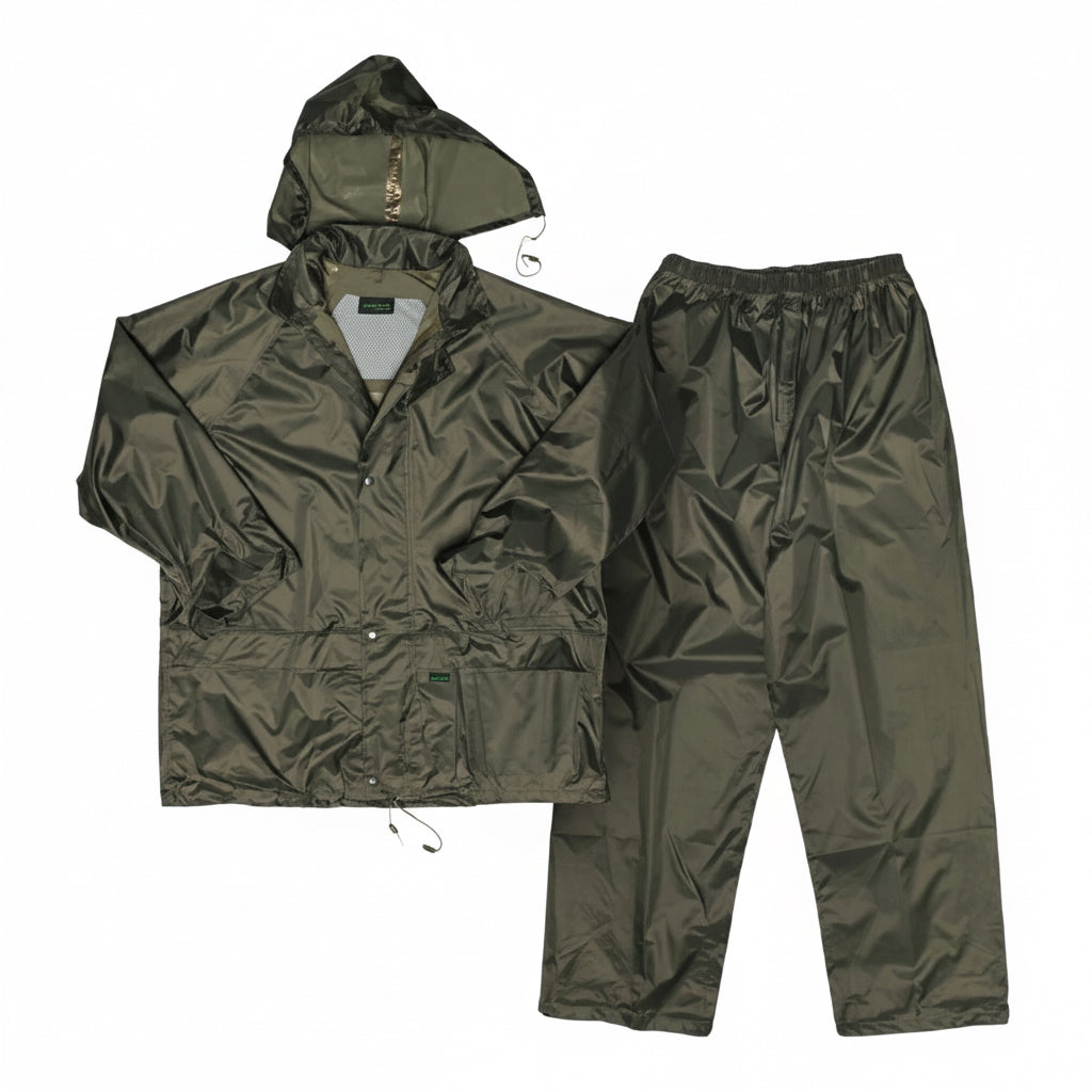 Javlin Rubberised PVC Rain Suit – 2-Piece Olive Green Heavy