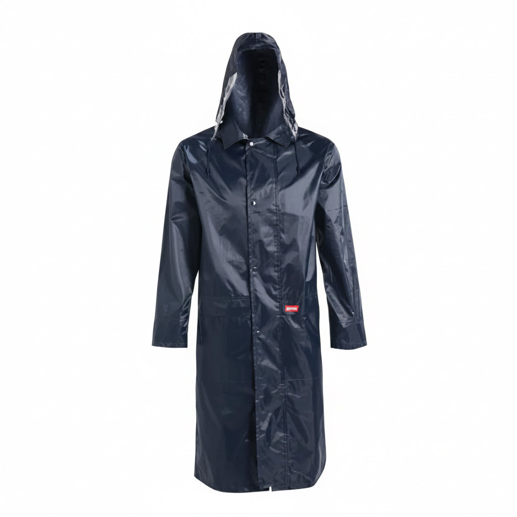 Jonsson Workwear PVC Raincoat — Navy Blue Heavy-duty waterproof